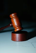 a wooden gaven sitting on top of a white counter